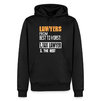 Funny Lawyers Ranking From Best To Worst Tee - Männer Premium Bio Hoodie - Schwarz - Vorne - Nico (187cm)