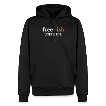 Juneteenth Free-ish African American Independence - Men’s Premium Organic Hoodie - black - Front - Nico (187cm)