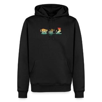 Kürbis Scary Zombie Schwarze Katzen Creepy - Männer Premium Bio Hoodie - Schwarz - Vorne - Nico (187cm)