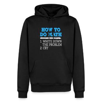 Comment faire Math List Rétro Vintage Drôle T-Shirt - Sweat à capuche Premium bio Homme - noir - Devant - Nico (187cm)