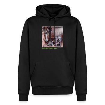 Retro Phone – Œuvre d’art de 2017 - Sweat à capuche Premium bio Homme - noir - Devant - Nico (187cm)