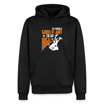 You need a good plant to get high - Men’s Premium Organic Hoodie - black - Front - Nico (187cm)