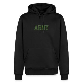 Vintage USA Army Militaire Vert Mignon US Rétro - Sweat à capuche Premium bio Homme - noir - Devant - Nico (187cm)