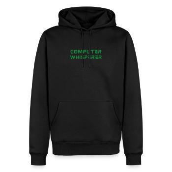 Funny Humor Computer Whisperer Funny IT Technician - Men’s Premium Organic Hoodie - black - Front - Nico (187cm)