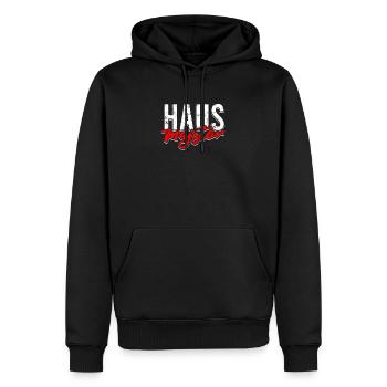 Balkan Spruch HAUS MAJSTOR Geschenkidee - Männer Premium Bio Hoodie - Schwarz - Vorne - Nico (187cm)