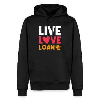 Live Love Loan Frischer Hausbesitzer - Männer Premium Bio Hoodie - Schwarz - Vorne - Nico (187cm)