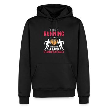 If I Keep Running Funny Taco Lover Runner Present - Männer Premium Bio Hoodie - Schwarz - Vorne - Nico (187cm)