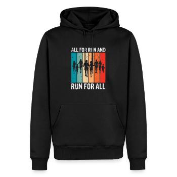 All For Run & Run For All Retro Vintage Runner - Männer Premium Bio Hoodie - Schwarz - Vorne - Nico (187cm)