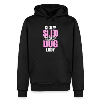 Damen Crazy Schlittenhund Lady - Männer Premium Bio Hoodie - Schwarz - Vorne - Nico (187cm)