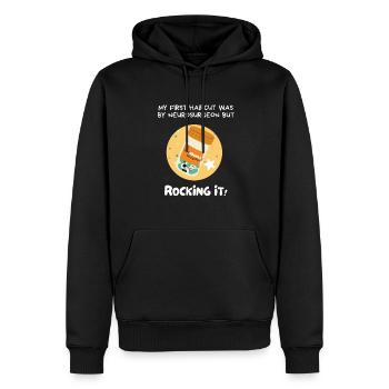 Funny Craniosynostosis Awareness Support - Men’s Premium Organic Hoodie - black - Front - Nico (187cm)