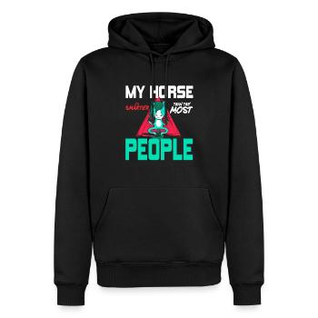 Mon cheval est plus intelligent que la plupart des gens drôles - Sweat à capuche Premium bio Homme - noir - Devant - Nico (187cm)