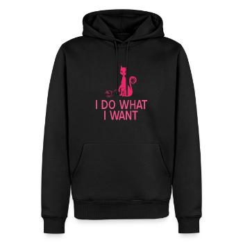 Funny Cat I Do What I Want Awesome T-Shirt - Männer Premium Bio Hoodie - Schwarz - Vorne - Nico (187cm)
