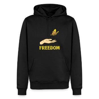 FREEDOM Vintage Awesome Butterfly Designs Present - Männer Premium Bio Hoodie - Schwarz - Vorne - Nico (187cm)