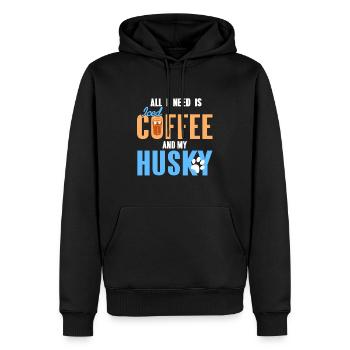 All I Need Is Iced Coffee And My Husky Awesome - Men’s Premium Organic Hoodie - black - Front - Nico (187cm)