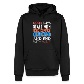Good Days Start With Ice Coffee Qigong Awesome - Männer Premium Bio Hoodie - Schwarz - Vorne - Nico (187cm)