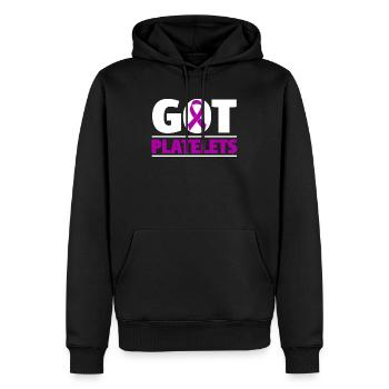 Platelets Purple Ribbon ITP Awareness Month - Men’s Premium Organic Hoodie - black - Front - Nico (187cm)