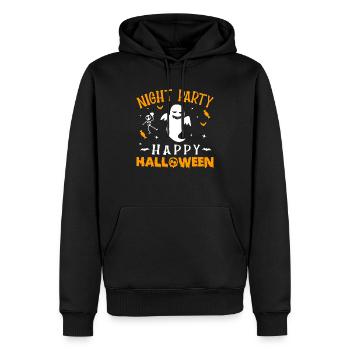 HAPPY HALLOWEEN - NIGHT PARTY - Sweat à capuche Premium bio Homme - noir - Devant - Nico (187cm)