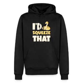 Banana Ball Python I'D Squeeze That - Männer Premium Bio Hoodie - Schwarz - Vorne - Nico (187cm)