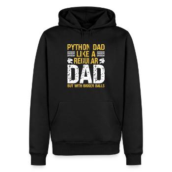 Banana Ball Python Papa comme un papa ordinaire mais - Sweat à capuche Premium bio Homme - noir - Devant - Nico (187cm)