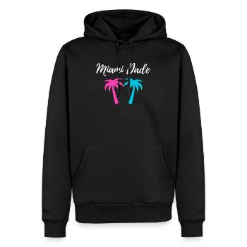 Miami Dade Palm Trees - Men’s Premium Organic Hoodie - black - Front - Nico (187cm)
