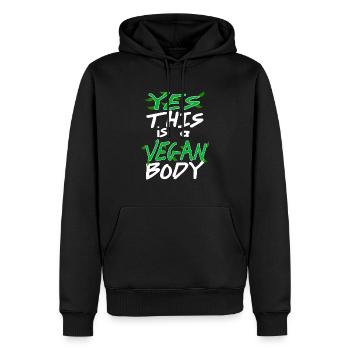 Yes This Is A Vegan Body Awesome Cool Vegan - Männer Premium Bio Hoodie - Schwarz - Vorne - Nico (187cm)