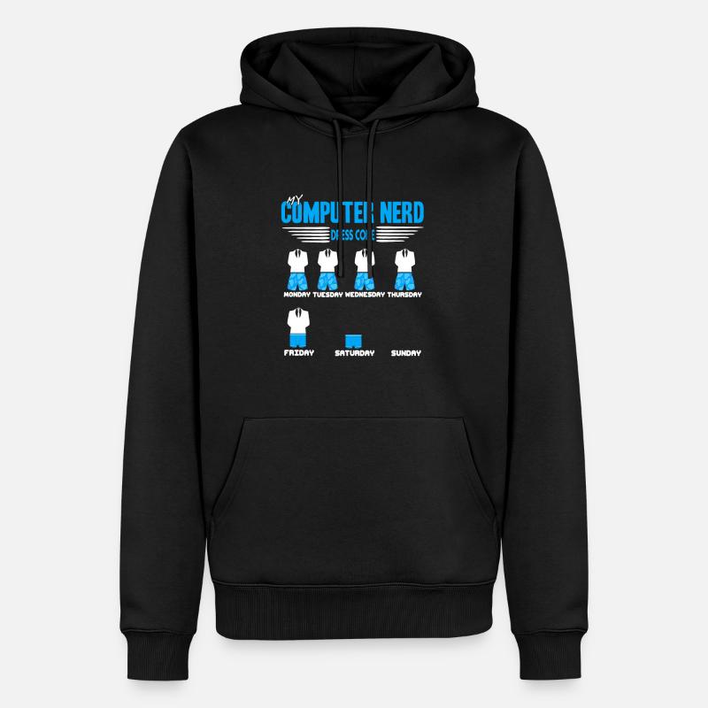 Funny My Computer Nerd Dress Code T-Shirt - Männer Premium Bio Hoodie - Schwarz