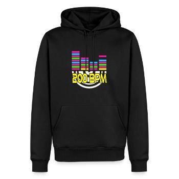 200 BPM Awesome Techno Music Lover Designs - Männer Premium Bio Hoodie - Schwarz - Vorne - Nico (187cm)