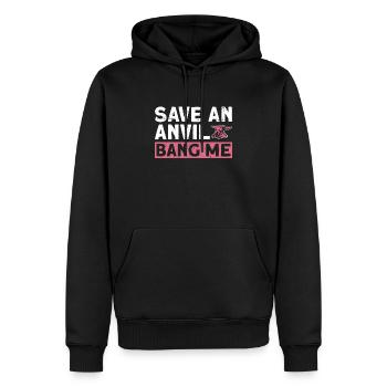 Save An Envil Bang Me - forgeron forgeant des femmes - Sweat à capuche Premium bio Homme - noir - Devant - Nico (187cm)