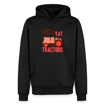 I Still Play With Tractors Funny Farming Design - Männer Premium Bio Hoodie - Schwarz - Vorne - Nico (187cm)
