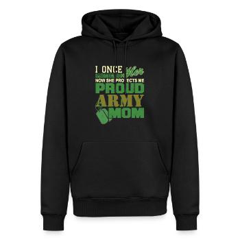I Once Protected Her Awesome Proud ARMY MOM - Männer Premium Bio Hoodie - Schwarz - Vorne - Nico (187cm)