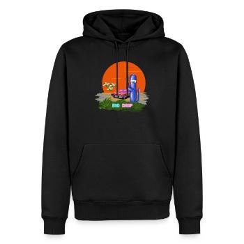 Drippin - Männer Premium Bio Hoodie - Schwarz - Vorne - Nico (187cm)
