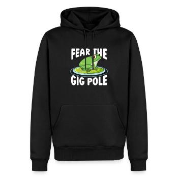 Peur Les grenouilles de la perche attrapent les chasseurs de grenouilles - Sweat à capuche Premium bio Homme - noir - Devant - Nico (187cm)