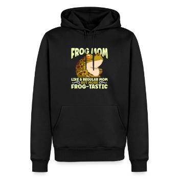 Maman grenouille comme une maman ordinaire mais plus frog-tastic - Sweat à capuche Premium bio Homme - noir - Devant - Nico (187cm)