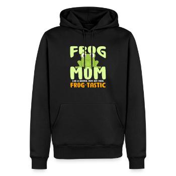 Maman grenouille comme une maman ordinaire mais plus frog-tastic - Sweat à capuche Premium bio Homme - noir - Devant - Nico (187cm)