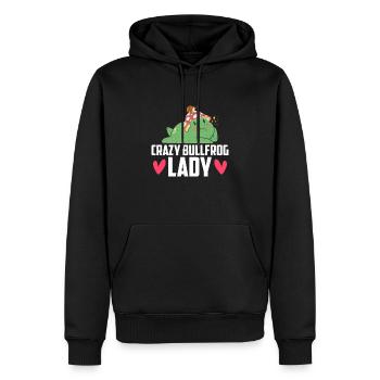 Crazy Bullfrog Lady Frog Hunter - Men’s Premium Organic Hoodie - black - Front - Nico (187cm)