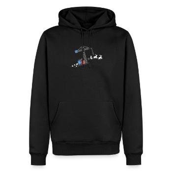 Kran Weihnachtsmann Weihnachtsschlitten - Funny - Männer Premium Bio Hoodie - Schwarz - Vorne - Nico (187cm)