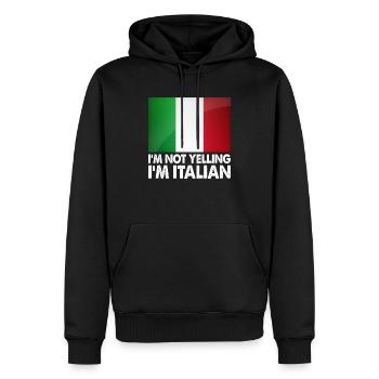 Italian Family Humor I'm Not Yelling I'm Italian - Men’s Premium Organic Hoodie - black - Front - Nico (187cm)