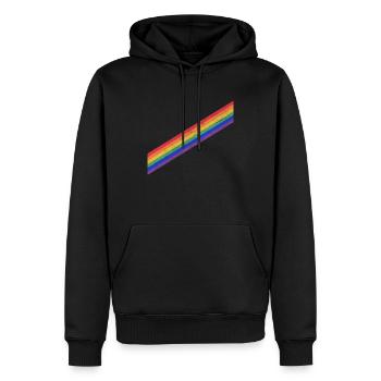 Regenbogen Fahne LGBT Schwul Gay Pride - Männer Premium Bio Hoodie - Schwarz - Vorne - Nico (187cm)