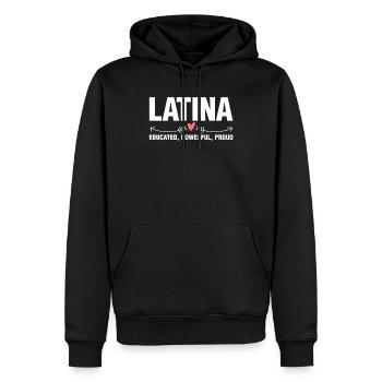Latina Educated Powerful Proud Women's LatinX - Men’s Premium Organic Hoodie - black - Front - Nico (187cm)