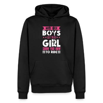 À l’écart Garçons La fille vous montre comment il - Sweat à capuche Premium bio Homme - noir - Devant - Nico (187cm)
