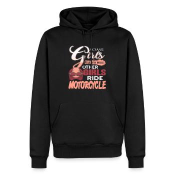 Autres filles roulent à moto Drôle de motard fille - Sweat à capuche Premium bio Homme - noir - Devant - Nico (187cm)