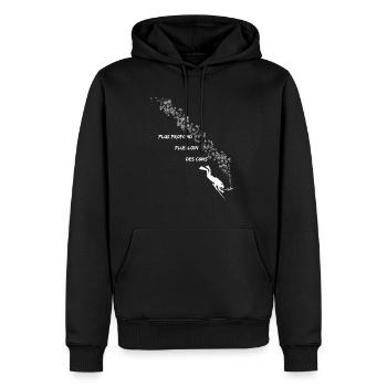 WEITER TAUCHEN - Männer Premium Bio Hoodie - Schwarz - Vorne - Nico (187cm)