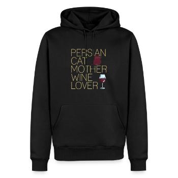 Persian Cat Mother Wine Lover Cute Designs - Männer Premium Bio Hoodie - Schwarz - Vorne - Nico (187cm)