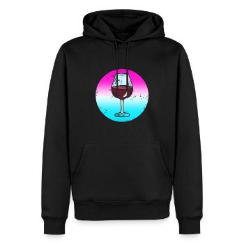 Cool Vintage Wine Lover Wine Glass Designs - Sweat à capuche Premium bio Homme - noir - Devant - Nico (187cm)