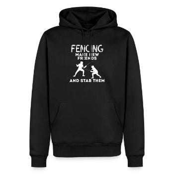 Fechten neue Freunde finden und sie stechen Fechter Wortspiel - Männer Premium Bio Hoodie - Schwarz - Vorne - Nico (187cm)