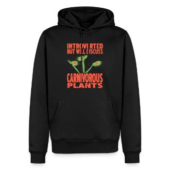 Introverti mais discutera des plantes carnivores - Sweat à capuche Premium bio Homme - noir - Devant - Nico (187cm)