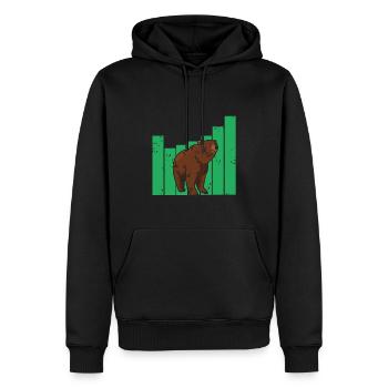 Vintage Cool Bear Market Cycle Investor T-Shirt - Sweat à capuche Premium bio Homme - noir - Devant - Nico (187cm)