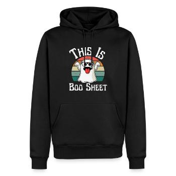 This is Boo Sheet - Chemise d’Halloween - Sweat à capuche Premium bio Homme - noir - Devant - Nico (187cm)