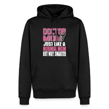 Docteur MOM comme une maman normale mais beaucoup plus intelligent - Sweat à capuche Premium bio Homme - noir - Devant - Nico (187cm)