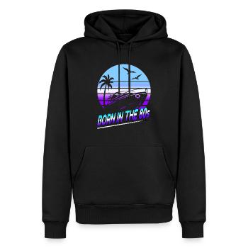 Né dans les années 80 - Sweat à capuche Premium bio Homme - noir - Devant - Nico (187cm)